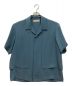 CULLNI（クルニ）の古着「オープンカラーフラップシャツ　半袖比翼シャツ」｜ブルー