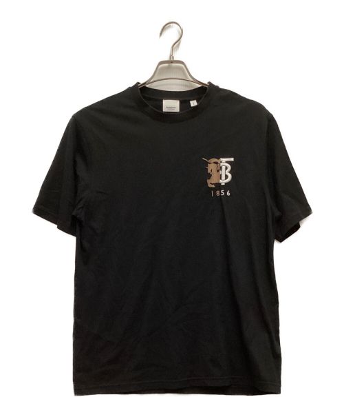 BURBERRY（バーバリー）BURBERRY (バーバリー) ロゴ刺繍Tシャツ HESFORD Equestrian Knight　TB刺繍　ホースロゴ ブラック サイズ:S/Pの古着・服飾アイテム