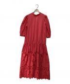 Ameriアメリ）の古着「メディ2WAYボリュームスカラップレースドレス」｜ショッキングピンク