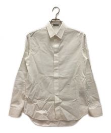 DIOR HOMME（ディオール オム）の古着「ロゴ刺繍ドレスシャツ　レギュラーカラーシャツ　刺繍ロゴシャツ」｜ホワイト