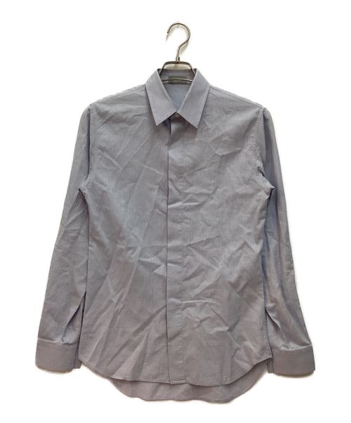 DIOR HOMME（ディオール オム）DIOR HOMME (ディオール オム) CDロゴドレスシャツ　柄シャツ　レギュラーカラーシャツ ブルー サイズ:38の古着・服飾アイテム
