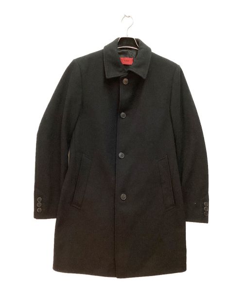 HUGO BOSS（ヒューゴ ボス）HUGO BOSS (ヒューゴ ボス) ウールステンカラーコート ブラック サイズ:Mの古着・服飾アイテム