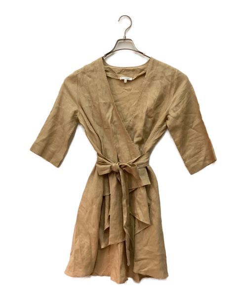 NARA CAMICIE（ナラカミーチェ）NARA CAMICIE (ナラカミーチェ) イタリアン麻カシュクールロングブラウス ベージュ サイズ:1の古着・服飾アイテム