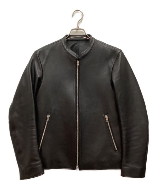 LIDnM（リドム）LIDnM (リドム) シングルライダースジャケット　ノーカラー ブラック サイズ:Mの古着・服飾アイテム
