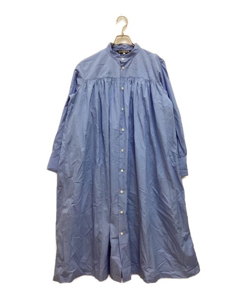 HAVERSACK（ハバーサック）HAVERSACK (ハバーサック) ギャザーシャツドレス　ロング　マキシ　オーバーサイズ ブルー サイズ:1の古着・服飾アイテム