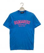 DSQUARED2ディースクエアード）の古着「Tシャツ　クルーネック　ロゴ」｜ブルー