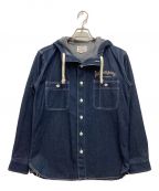 TED COMPANYテッドカンパニー）の古着「デニムシャツ　シャツジャケット　フード　バックデビルプリント」｜インディゴ
