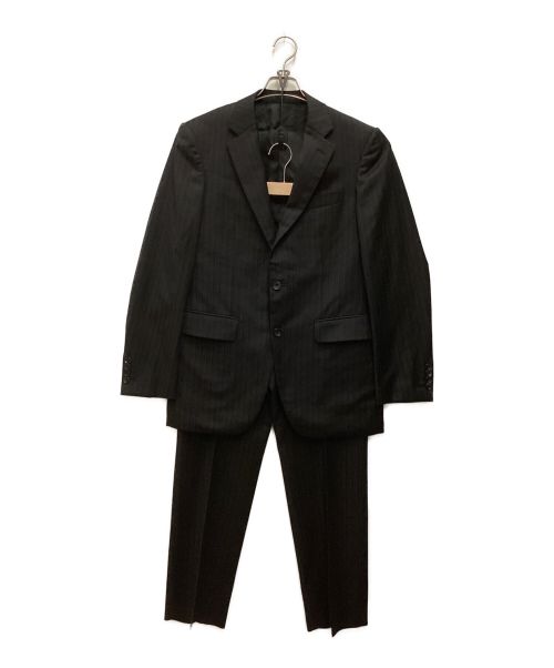 TAKEO KIKUCHI（タケオキクチ）TAKEO KIKUCHI (タケオキクチ) ストライプ柄セットアップスーツ ブラック サイズ:Lの古着・服飾アイテム
