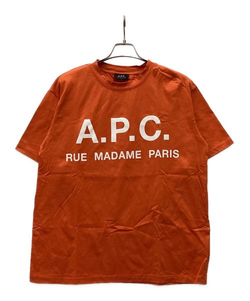 A.P.C.（アーペーセー）A.P.C. (アー・ペー・セー) EDIFICE (エディフィス) ロゴTシャツ オレンジ サイズ:Lの古着・服飾アイテム