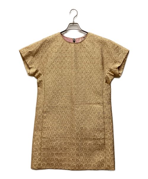N°21（ヌメロヴェントゥーノ）N°21 (ヌメロヴェントゥーノ) 半袖ワンピース ゴールド サイズ:Lの古着・服飾アイテム