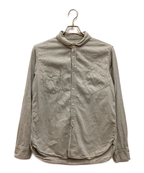 Pherrow's（フェローズ）Pherrow's (フェローズ) シャツ　コットン　リネン　ウール混　丸襟　デザインポケット グレー サイズ:LARGEの古着・服飾アイテム