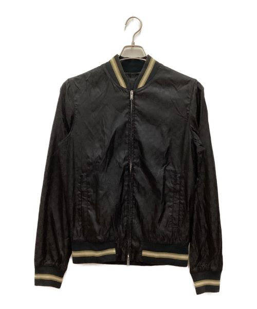 GUCCI（グッチ）GUCCI (グッチ) ブルゾン　GG リブ ライン　ナイロンジャケット ブラック サイズ:46の古着・服飾アイテム