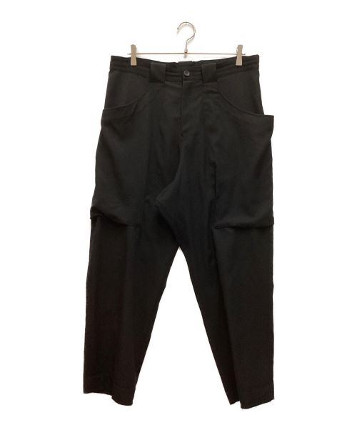 yohji yamamoto+noir（ヨウジヤマモトプリュスノアール）yohji yamamoto+noir (ヨウジヤマモトプリュスノアール) シワギャバBIGポケットロングパンツ ブラック サイズ:XSの古着・服飾アイテム