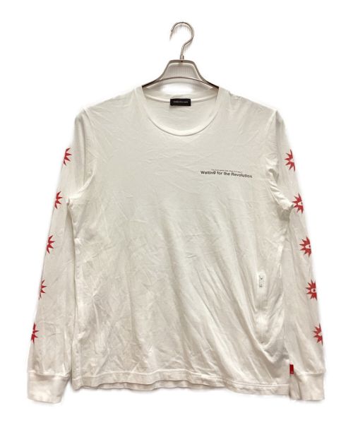 UNDERCOVER（アンダーカバー）UNDERCOVER (アンダーカバー) ジップデザインプリント長袖Tシャツ　Waiting for the Revolution ホワイト サイズ:2の古着・服飾アイテム