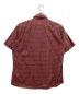 BURBERRY BLACK LABEL (バーバリーブラックレーベル) 刺繍半袖チェックシャツ レッド サイズ:3：7000円