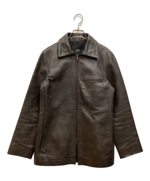 A.P.C.（アーペーセー）A.P.C. (アー・ペー・セー) カウレザージャケット ブラウン サイズ:Mの古着・服飾アイテム