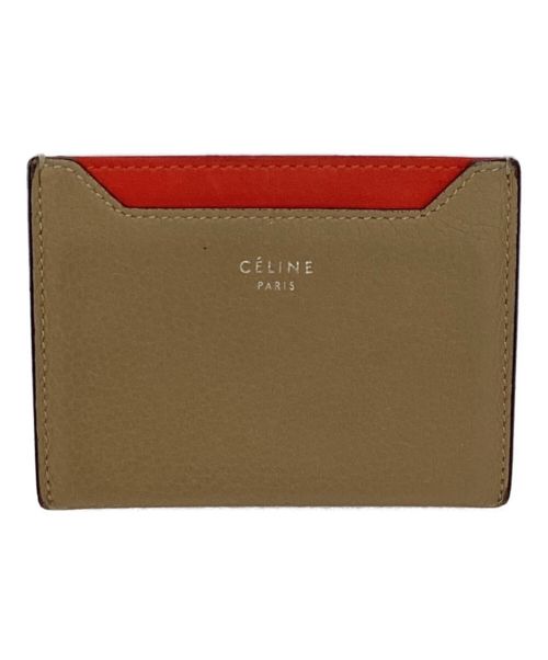CELINE（セリーヌ）CELINE (セリーヌ) カードケース ベージュ×オレンジの古着・服飾アイテム