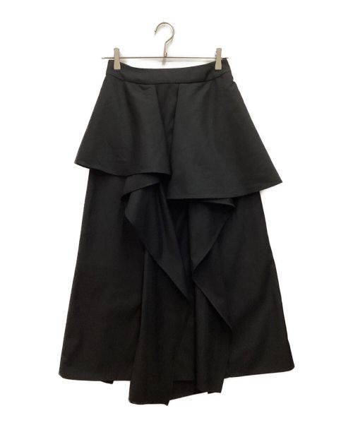 PLUS（プラス）plus (プラス) AZUL by moussy (アズールバイマウジー) ランダムドレープスカート　デザインスカート ブラック サイズ:Mの古着・服飾アイテム