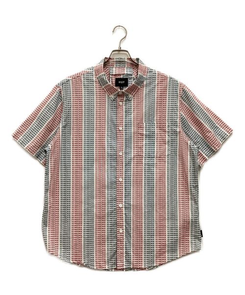 HUF（ハフ）HUF (ハフ) 総柄半袖シャツ レッド×グリーン サイズ:XLの古着・服飾アイテム