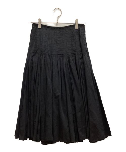 PRADA（プラダ）PRADA (プラダ) ギャザーデザインスカート ブラック サイズ:40の古着・服飾アイテム