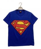 Warner Bros.ワーナー・ブラザーズ）の古着「古着 SUPERMAN Tee スーパーマン プリント クルーネック USA製」｜ブルー