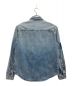 Calvin Klein Jeans (カルバンクラインジーンズ) ヴィンテージ加工デニムシャツ　ツギハギ　パッチワーク　ロゴ スカイブルー サイズ:L：6000円