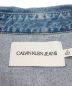 中古・古着 Calvin Klein Jeans (カルバンクラインジーンズ) ヴィンテージ加工デニムシャツ　ツギハギ　パッチワーク　ロゴ スカイブルー サイズ:L：6000円