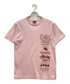 stussyステューシー）の古着「プリントTシャツ　クルーネック　1st Annual」｜ピンク