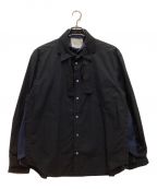 sacaiサカイ）の古着「Poplin Shirt / ポプリンシャツ　レイヤード　20SS」｜ブラック×ネイビー