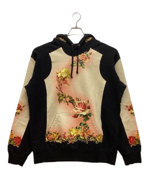 SUPREME（シュプリーム）Supreme Jean Paul GAULTIER (ジャンポールゴルチェ) Floral Print Hooded Sweatshirt / フローラルプリントフーデッドスウェットシャツ　パーカー　裏起毛 ブラック サイズ:LARGEの古着・服飾アイテム