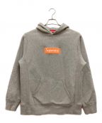 SUPREMEシュプリーム）の古着「Box Logo Hooded Sweatshirt / ボックスロゴ フーデッド スウェットシャツ 17AW」｜グレー×オレンジ