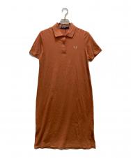 FRED PERRY (フレッドペリー) スプリット ディテール ピケ ドレス オレンジ サイズ:40