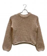 MACPHEE (マカフィー) コットンスプラッシュプリント クルーネックプルオーバー ベージュ サイズ:S