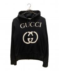 GUCCI (グッチ) インターロッキングGフーディー ブラック サイズ:M