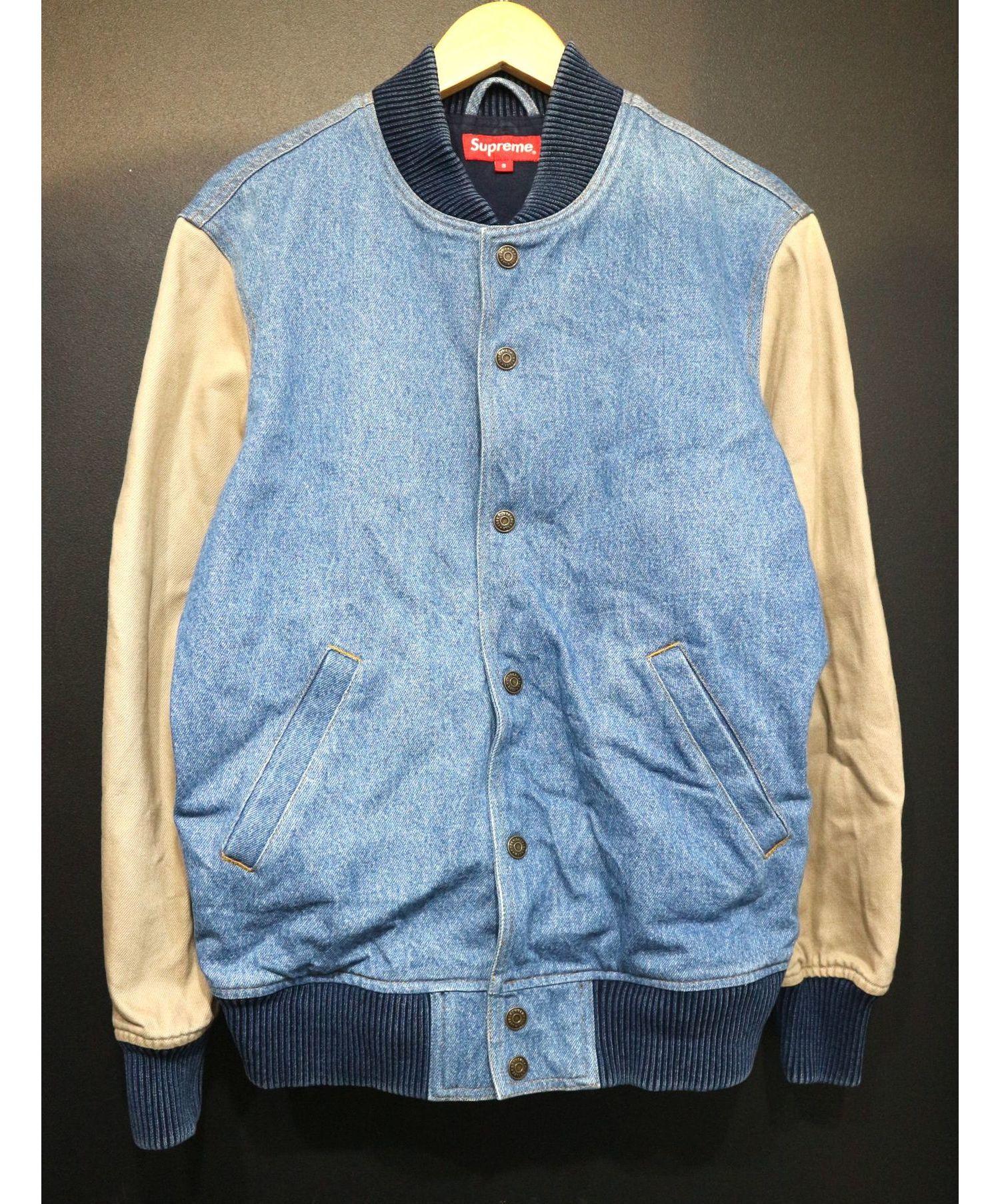 supreme denim varsity jacket