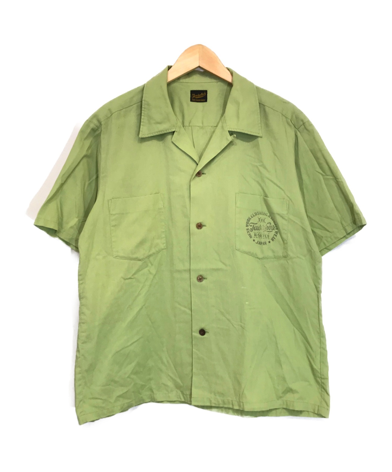 TENDERLOIN (テンダーロイン) 半袖ワークシャツ グリーン サイズ:MEDIUM