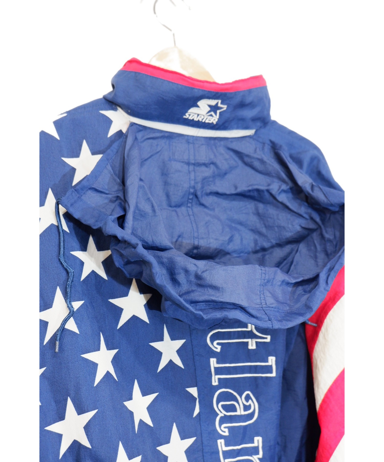 STARTER (スターター) 90Sアトランタオリンピックナイロンジャケット ブルー×レッド サイズ:XL