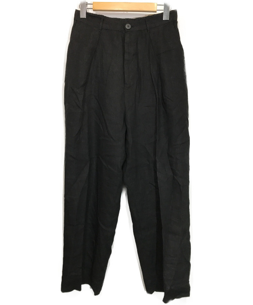 Badhiya（バディーヤ）Badhiya (バディーヤ) リネンタックパンツ ブラック サイズ:採寸参考の古着・服飾アイテム
