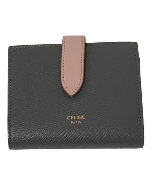 CELINE（セリーヌ）CELINE (セリーヌ) スモールストラップウォレット グレー×ピンク サイズ:-の古着・服飾アイテム