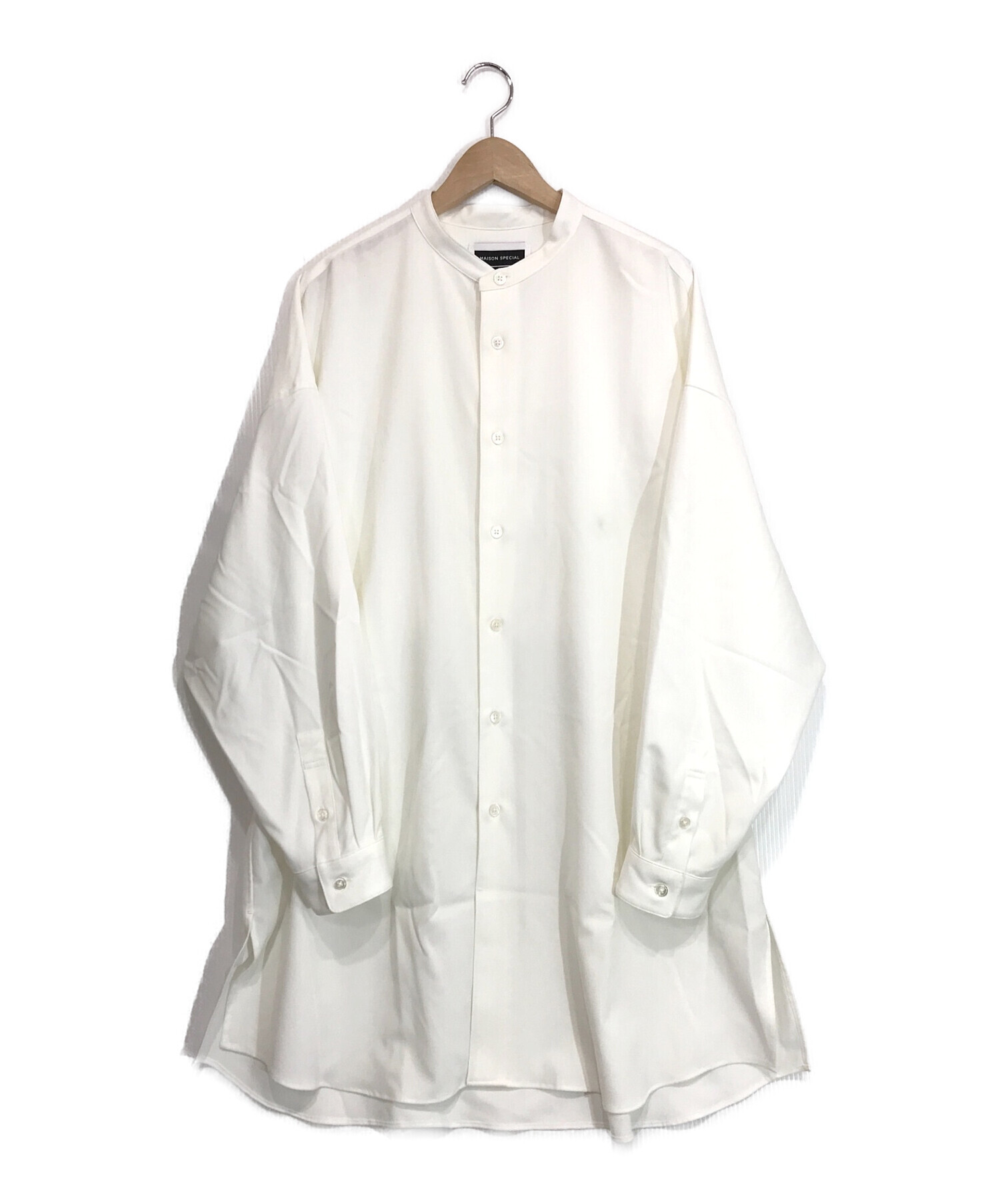 MAISON SPECIAL (メゾンスペシャル) オーバーサイズバンドカラーシャツ ホワイト サイズ:01
