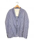 Vas-y Lentement）の古着「シワ加工ストライプシャツジャケット」｜ネイビー