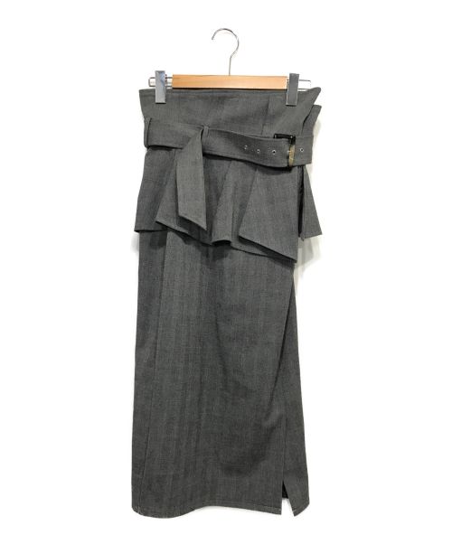 Snidel（スナイデル）Snidel (スナイデル) コルセットベルトタイトスカート グレー サイズ:1の古着・服飾アイテム
