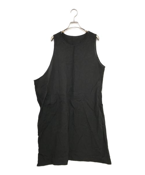 Y's（ワイズ）Y's (ワイズ) スリーブレスアシンメトリーリネンドレス ブラック サイズ:2の古着・服飾アイテム