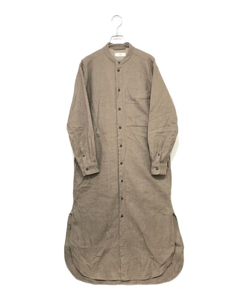 UNFIL（アンフィル）UNFIL (アンフィル) シャンカール コットンフランネル シャツドレス ブラウン サイズ:1の古着・服飾アイテム