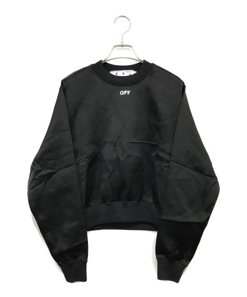 OFFWHITE（オフホワイト）OFFWHITE (オフホワイト) ロゴプリントクロップドスウェット ブラック サイズ:Sの古着・服飾アイテム