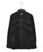 COMME des GARCONS HOMME）の古着「フリルスタッズデザインシャツ」｜ブラック