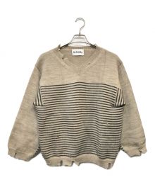NOMA t.d.（ノーマティーディー）の古着「Damage Stripe Sweater」｜ベージュ