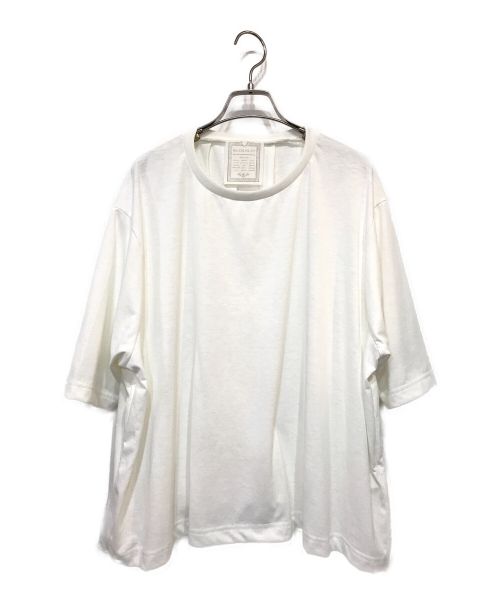 BEARDSLEY（ビアズリー）BEARDSLEY (ビアズリー) 後ろプリーツゆるTシャツ ホワイト サイズ:Freeの古着・服飾アイテム