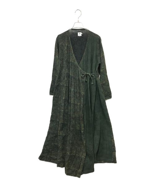 CALICO（キャリコ）CALICO (キャリコ) カシュクールシャツワンピース グリーン サイズ:Lの古着・服飾アイテム