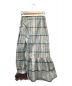 PONTI (ポンティ) チェックジャガードロングスカート スカイブルー サイズ:1：3980円